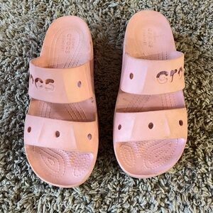 Pink crocs